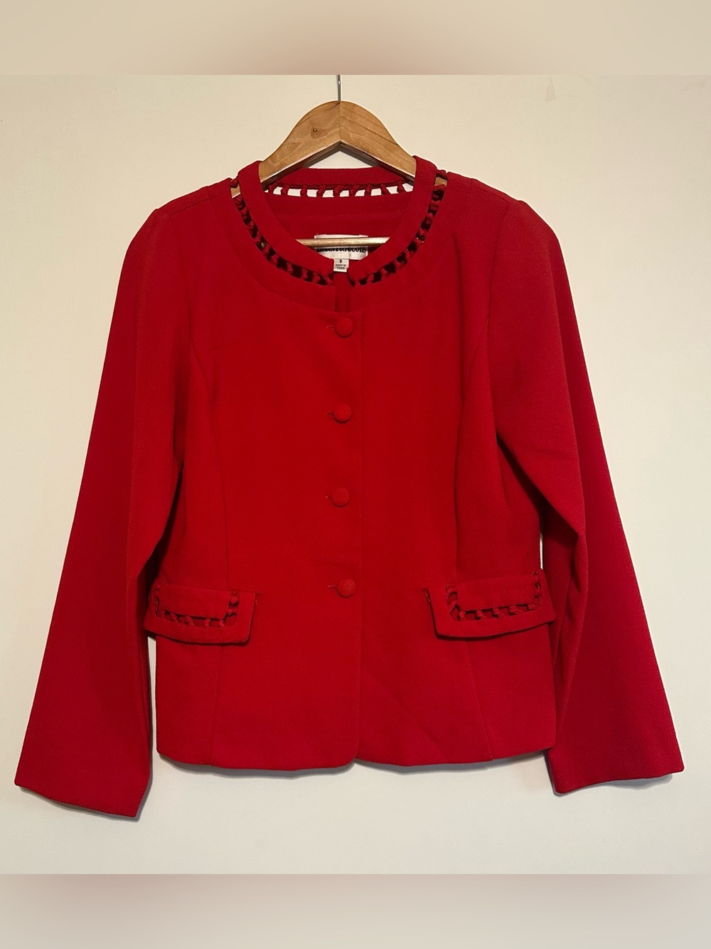 Danny & Nicole Women's Classic Red Button Blazer Jacket - 8